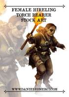 Female Hireling Torch Bearer Fantasy Stock Art