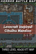 VTT Battle Maps - Lovecraft inspired: Cthulhu Mansion - 40x30, 3 Levels