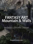 Fantasy Art: Walls and Mountain - Royalty free lifetime commercial license