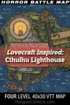 VTT Battle Maps - Lovecraft inspired: Cthulhu Lighthouse - 40x30, 4 Levels