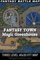 VTT Battle Maps - Fantasy Town: Magic Greenhouse - 40x30, 3 Levels