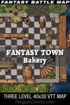 VTT Battle Maps - Fantasy Town: Bakery - 40x30, 3 Levels