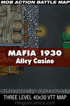 VTT Battle Maps - Mafia 1930: Alley Casino - 40x30, 3 Levels