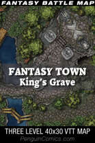 VTT Battle Maps - Fantasy Town: King's Grave - 40x30, 3 Levels