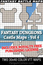 VTT Battle Maps - Fantasy Dungeons Vol IV - Castle 30x40 map + License