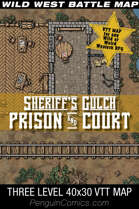 VTT Battle Maps - Sheriff's Gulch: Prison & Court - 40x30, 3 Levels
