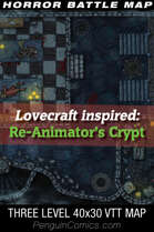 VTT Battle Maps - Lovecraft inspired: Re-Animator's Crypt - 40x30, 3 Levels
