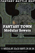 VTT Battle Maps - Fantasy Town: Modular Sewers 11 tiles 30x30