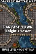 VTT Battle Maps - Fantasy Town: Knight's Tower - 40x30, 3 Levels
