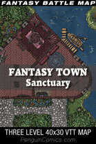 VTT Battle Maps - Fantasy Town: Sanctuary - 40x30, 3 Levels