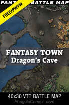 VTT Battle Maps - Fantasy Town: Dragon's Cave - 40x30