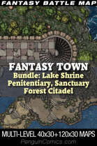 VTT Battle Maps: Fantasy Town X | 40x30+120x30 Maps [BUNDLE]