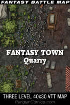 VTT Battle Maps - Fantasy Town: Quarry - 40x30, 3 Levels