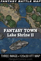 VTT Battle Maps - Fantasy Town: Lake Shrine II - 120x30, 3 images