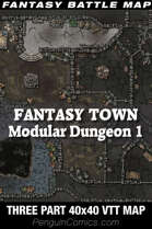 VTT Battle Maps - Fantasy Town: Modular Dungeon 1, 40x40, 3 parts