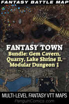 VTT Battle Maps: Fantasy Town XI | Multi-level Maps [BUNDLE]