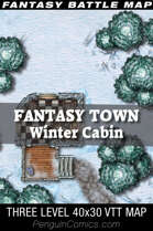 VTT Battle Maps - Fantasy Town: Winter Cabin - 40x30, 3 Levels
