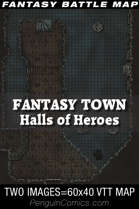 VTT Battle Maps - Fantasy Town: Halls of Heroes, 60x40 Map