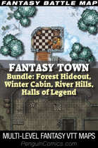 VTT Battle Maps: Fantasy Town XII | Multi-level Maps [BUNDLE]