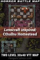VTT Battle Maps - Lovecraft inspired: Cthulhu Homestead - 30x40, 2 Levels