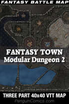 VTT Battle Maps - Fantasy Town: Modular Dungeon 2, 40x40, 3 parts