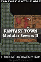 VTT Battle Maps - Fantasy Town: Modular Sewers II - 11 tiles 30x30