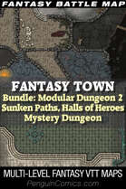 VTT Battle Maps: Fantasy Town XIII | Multi-level Maps [BUNDLE]