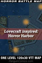 VTT Battle Maps - Lovecraft inspired: Horror Harbor - 120x30 Cthulhu Map