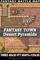 VTT Battle Maps - Fantasy Town: Desert Pyramids - 120x30, 3 images