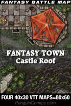 VTT Battle Maps - Fantasy Town: Castle - Roof/Top Floors - 4 images, 80x60