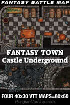 VTT Battle Maps - Fantasy Town: Castle - Underground - 4 images, 80x60