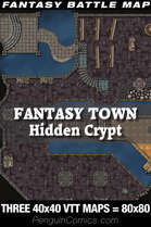 VTT Battle Maps - Fantasy Town: Hidden Crypt | Three VTT 40x40 Maps=80x80