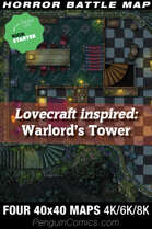 VTT Battle Maps - Lovecraft inspired: Warlord's Tower - Four 40x40 maps
