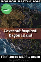 VTT Battle Maps - Lovecraft inspired: Dagon Island - Four 40x40 maps