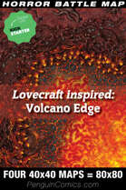 VTT Battle Maps - Lovecraft inspired: Volcano Edge - Four 40x40 maps