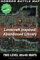 VTT Battle Maps - Lovecraft inspired: Abandoned Library - Four 40x40 maps