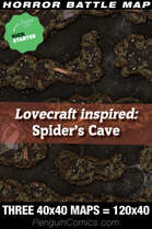 VTT Battle Maps - Lovecraft inspired: Spider's Cave - Three 40x40 maps