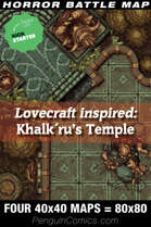 VTT Battle Maps - Lovecraft inspired: Khalk'ru's Temple - Four 40x40 maps
