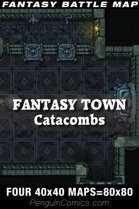 VTT Battle Maps - Fantasy Town: Catacombs | Four VTT 40x40 Maps=80x80