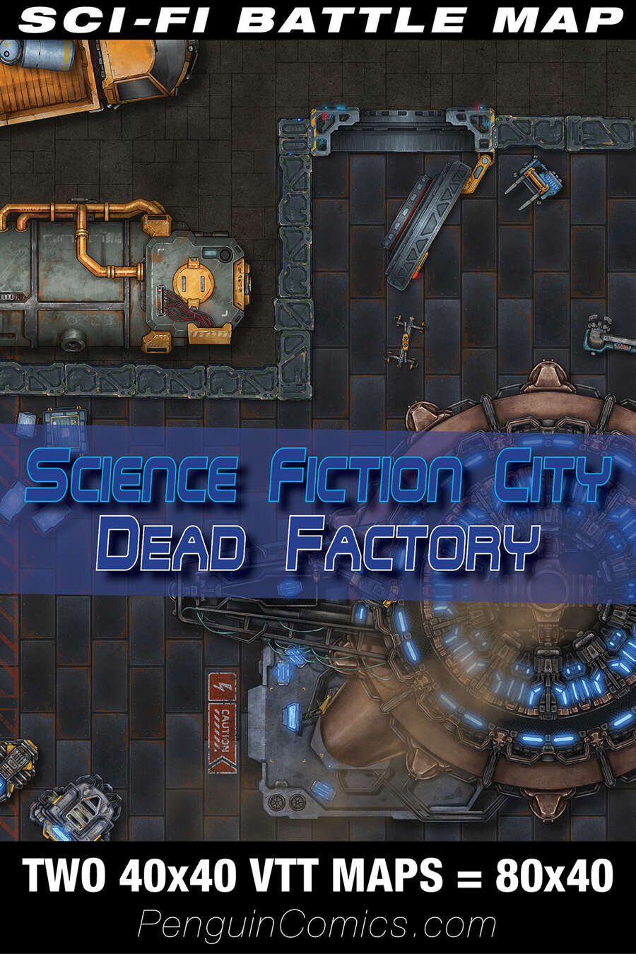 VTT Battle Maps - Science Fiction City: Dead Factory | Two VTT 40x40 ...