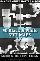 50 Black & White Virtual Tabletop Battle Maps | With Publishing License