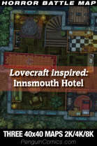 VTT Battle Maps - Lovecraft inspired: Innsmouth Hotel 40x40 Cthulhu Map