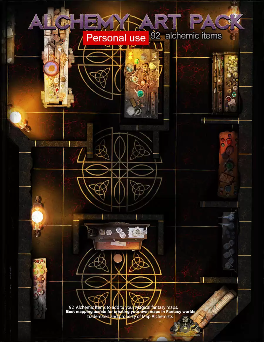 Alchemy Art Pack For RPG maps, 92 Items Personal use only - Map ...