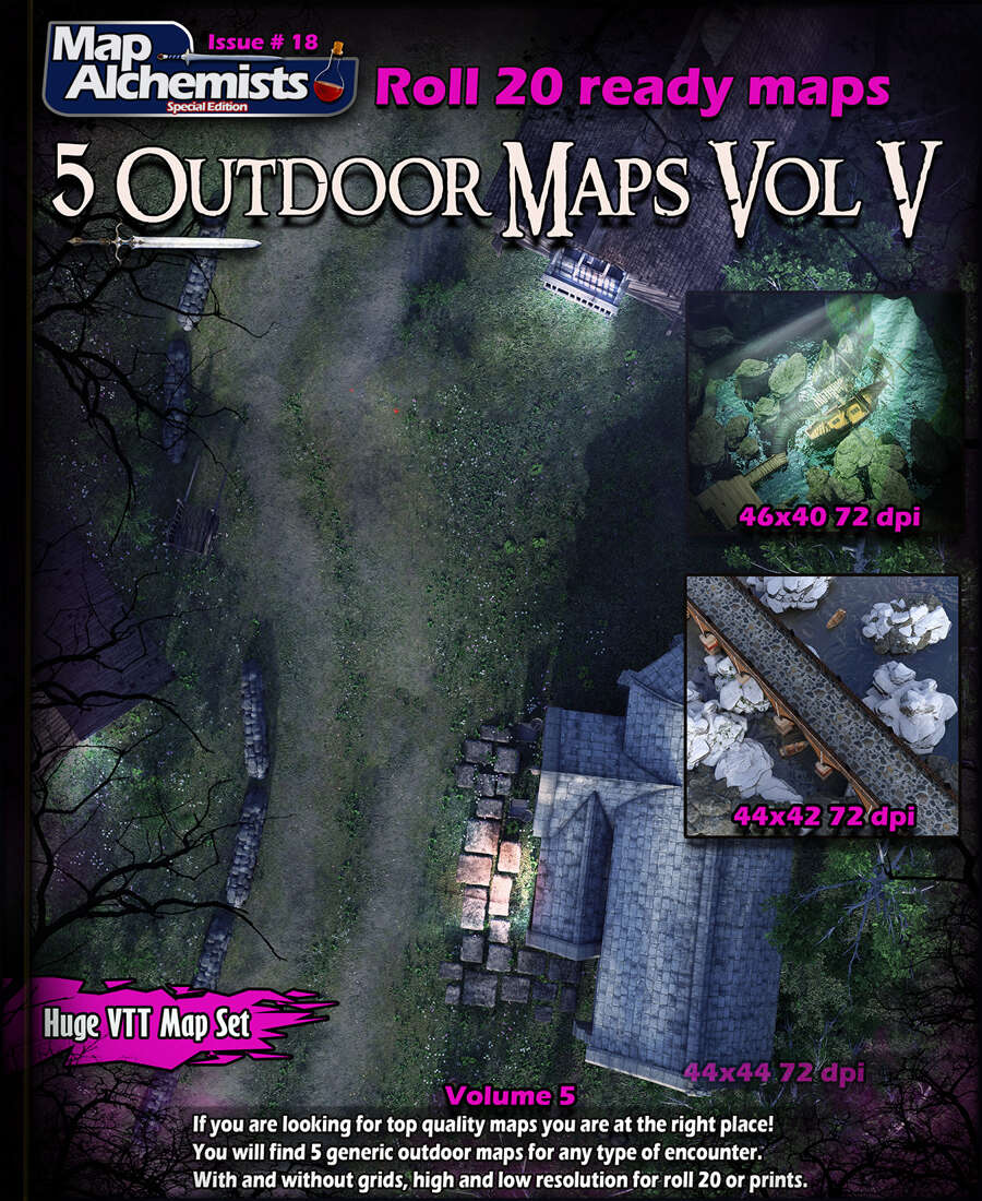 5 Outdoor Battle-Maps Voulme V for Roll 20 - Map alchemists | DriveThruRPG