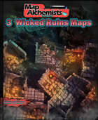3 Wicked Ruins Fantasy maps +3D views