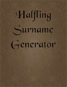 Halfling Surname Generator