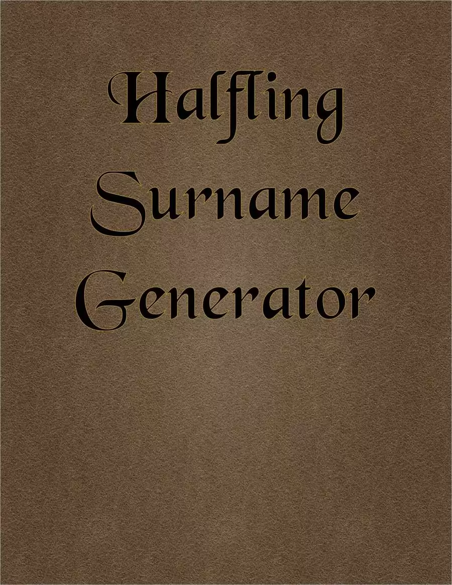 Halfling Surname Generator - Pink Dice Bag Publishing | Generators ...