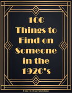 100 Things to Find on Someone in the 1920s