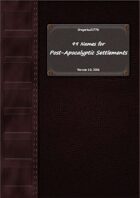 Gregorius21778: 99 Names for Post-Apocalyptic Settlements