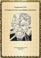 Gregorius21778: 99 Names for Post-Apocalyptic Characters